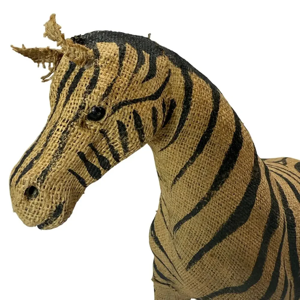Burlap Fabric Zebra Figurine 17